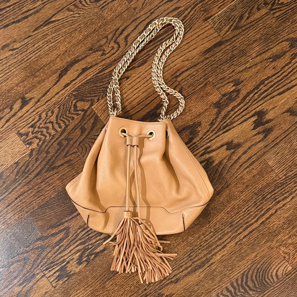 Rebecca Minkoff Tan Leather Drawstring Bag